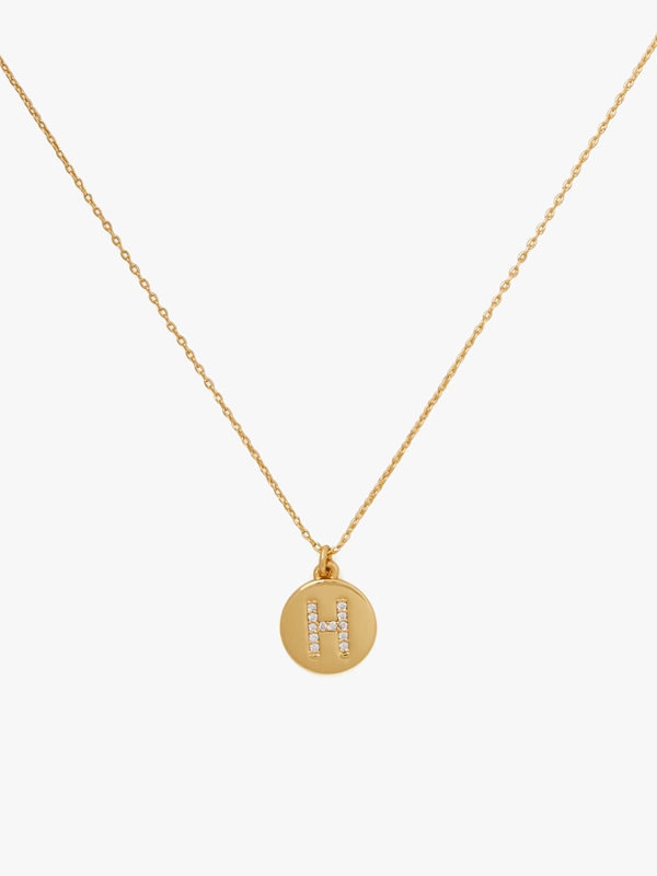 Gold Kate Spade Pavé Initial Mini Pendant Women's Necklace | 53809-XFZD