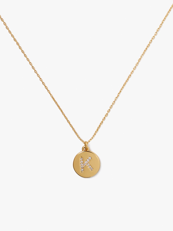 Gold Kate Spade Pavé Initial Mini Pendant Women's Necklace | 70521-HGQV