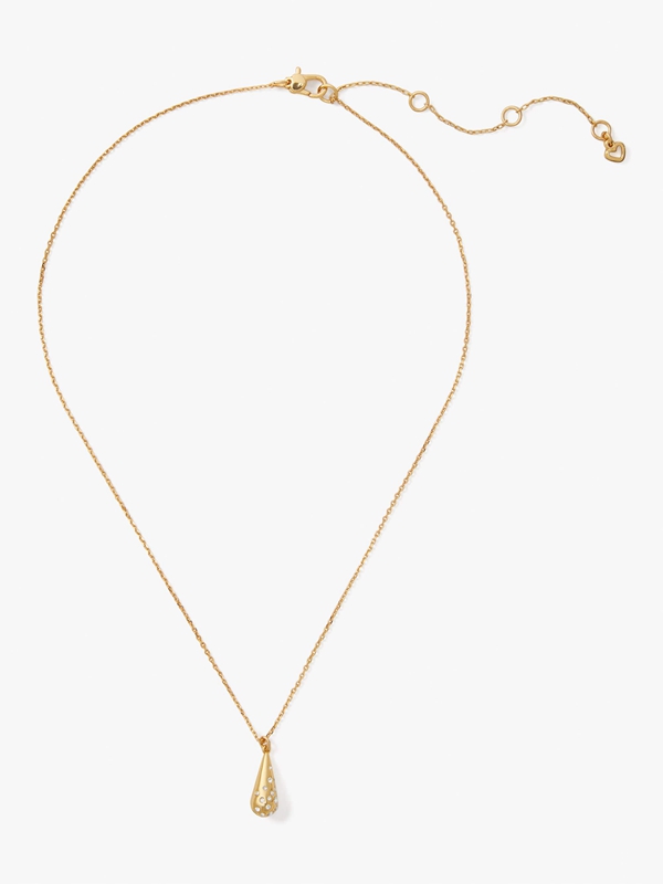 Gold Kate Spade Rain Drop Mini Pendant Women's Necklace | 37250-FNBQ