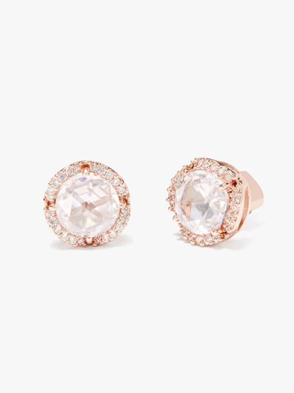 Rose Gold Kate Spade That Sparkle Pavé Round Large Studs Women's EarRings | 79523-MGAX