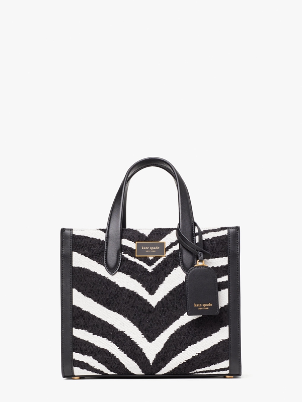 Black Kate Spade Manhattan Bold Zebra Boucle Jacquard Small Women\'s Tote Bags | 09382-LGEJ
